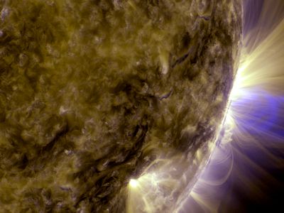 Closeup of the Sun's solar storms and magnetic loops.