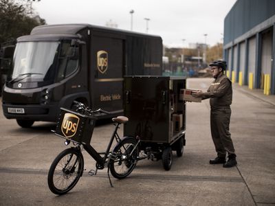 UPS driver uses electric bike for deliveries