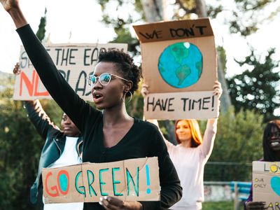 Activists demonstrating against global warming