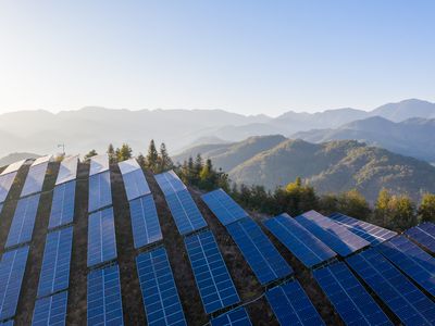 Aerial photo of a solar photovoltaic plant