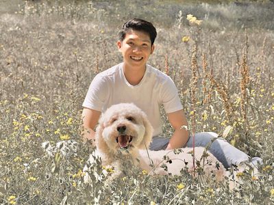 Alexander Tsao with his dog Jinger