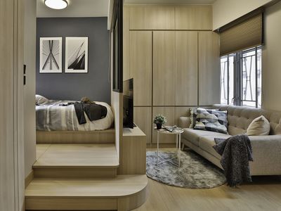 Bachelor Pad micro-apartment renovation by littleMORE design interior