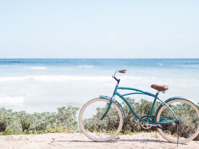 vintage bicycle on the beach