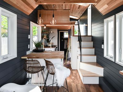 Kootenay tiny house by Tru Form Tiny interior