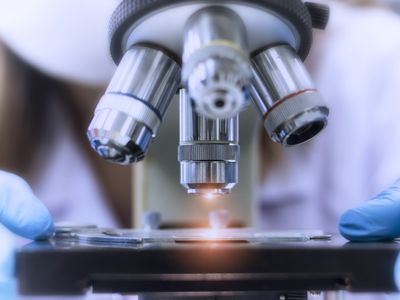 Close up picture of microscope in the laboratory