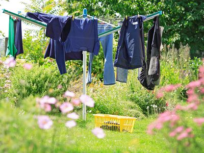 Clothes Drying On Rotary Washing Line