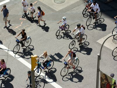 cyclists on Park Avenue, NYC