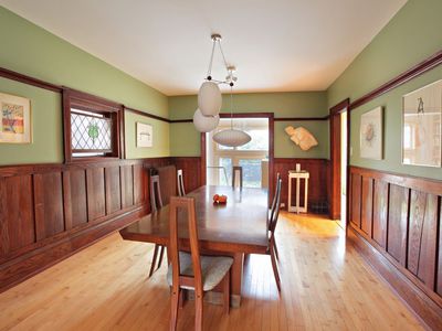 Dining room with large table