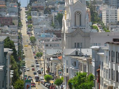 The view from above of Filbert Street in Los Angeles.