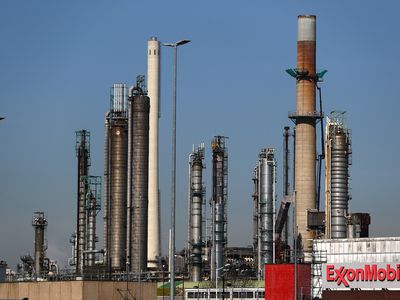 A general view of Exxonmobil or Exxon Mobil refinery in the Port of Rotterdam