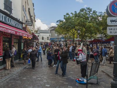 Pedestrian zone in Montmartre, Paris