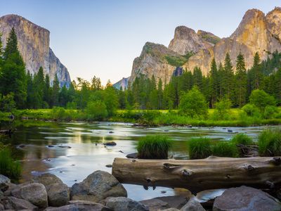 View of Merced River and El Capitan, Yosemite National Park