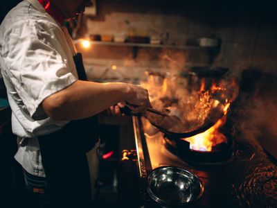 Cooking in Chinese Restaurant