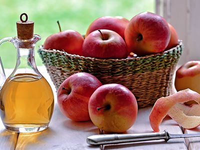 Bottle of organic apple vinegar