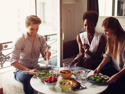 Group of Friends Enjoying a Lunch