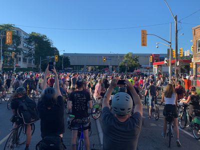 cyclists on Keele Street