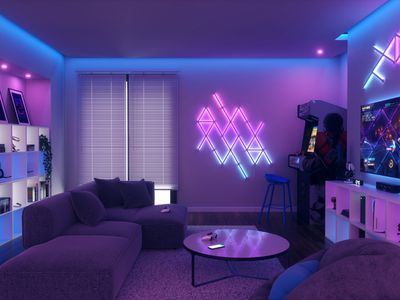 Nanoleaf lines purple LED lighting