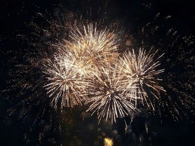 Firework Display At Night