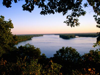 Mississippi River at dawn.