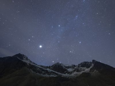 Night sky, Skagsand, Lofoten Islands, Norway