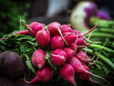 Radish on market stall