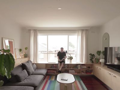 DIY apartment renovation Melbourne living room