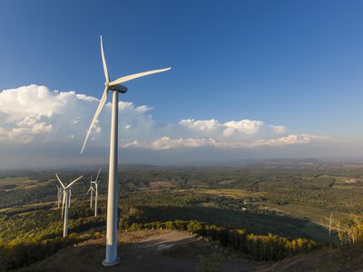 Wind turbines, International Appalachian Trail, Mars Hill, Aroostook County, Maine, USA